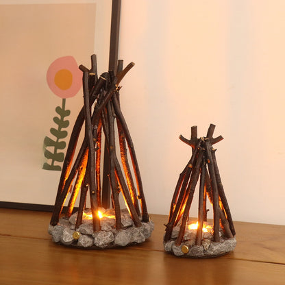 Luz nocturna recargable por USB con efecto de hoguera y ruido blanco