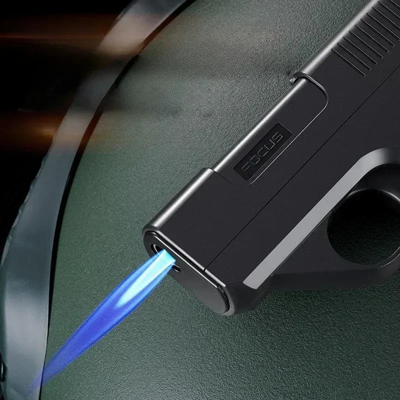 Encendedor Pistola Llama Jet Azul 2026 - Recargable con Clip y Guarda Cigarrillos