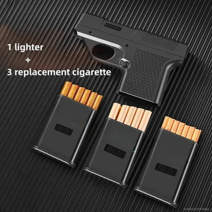 Encendedor Pistola Llama Jet Azul 2026 - Recargable con Clip y Guarda Cigarrillos