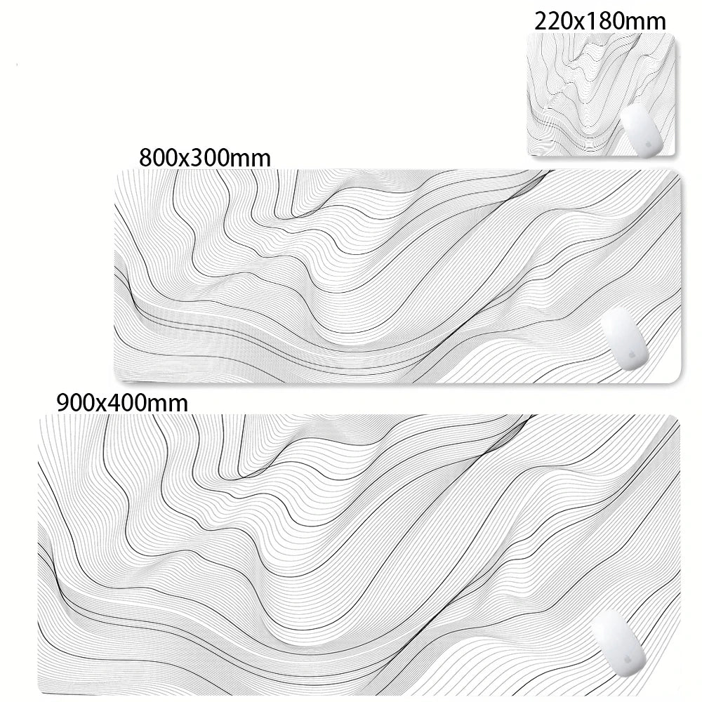 Alfombrilla Gamer XL CIFBUY – Diseño Topográfico Blanco y Negro, Perfecta para Shooters FPS y Óptima para Cualquier Ámbito