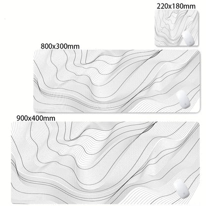 Alfombrilla Gamer XL CIFBUY – Diseño Topográfico Blanco y Negro, Perfecta para Shooters FPS y Óptima para Cualquier Ámbito